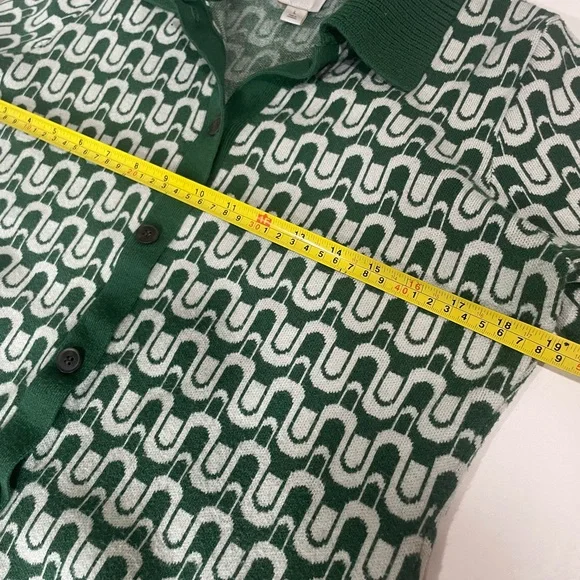 Maeve Short-Sleeve Collared Button-Front Knit Mini Dress Size L - Picture 13 of 15